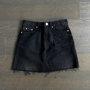 H&M black denim mini skirt